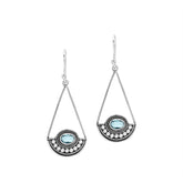 AE-1218-BT Sterling Silver Earring With Blue Topaz Q. Jewelry Bali Designs Inc